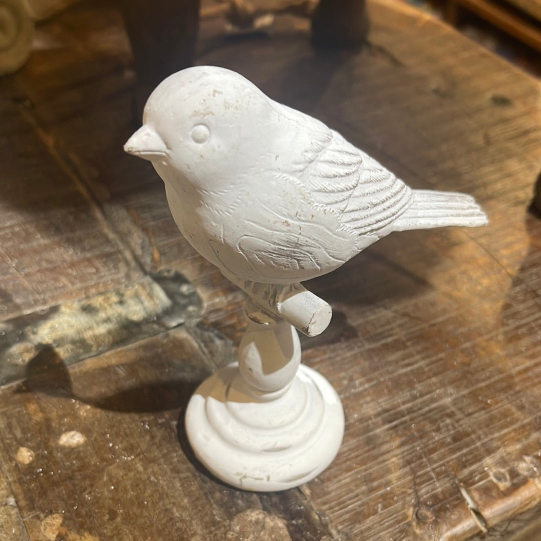 White Standing Ceramic Bird.