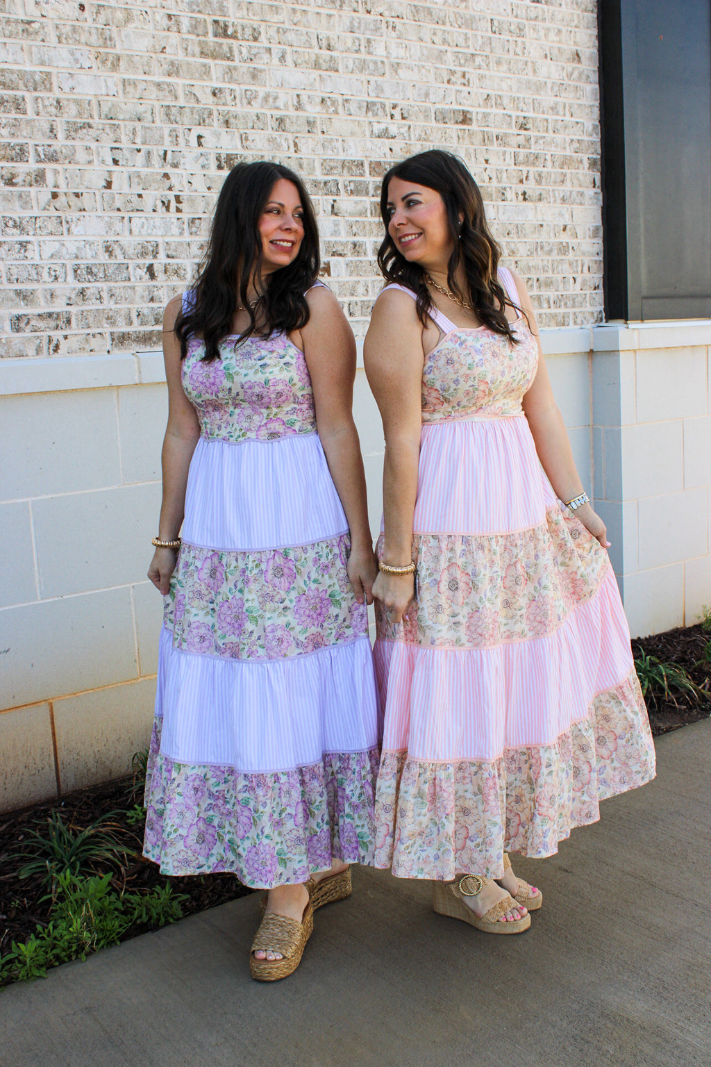 in february - DREAMY IDEAL TIERED MIDI DRESS MIXED IN FLORALS AND STRIPES
