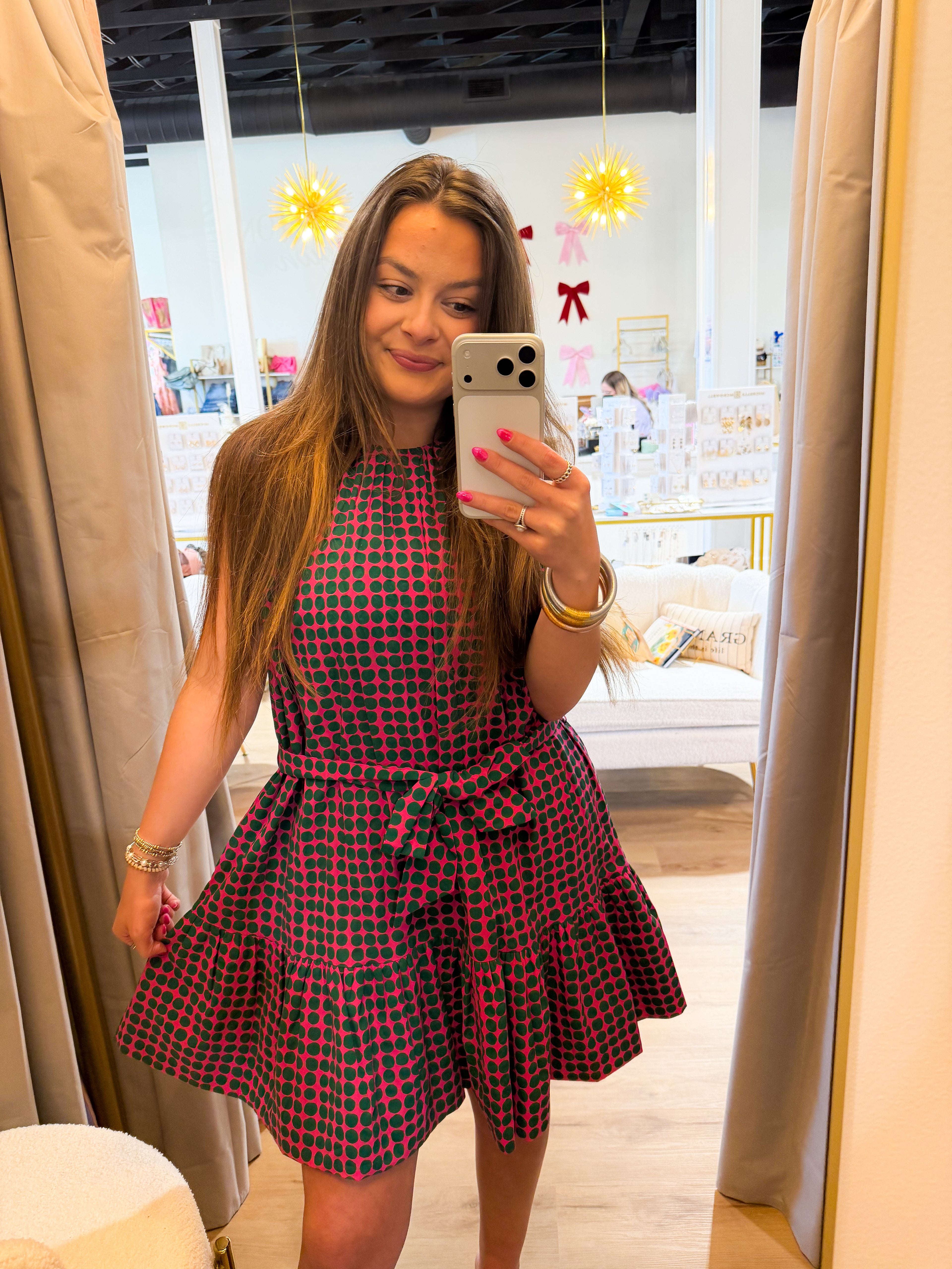 PINCH - MULTI-COLOR POLKA DOT TIERED MINI DRESS - 6867DA