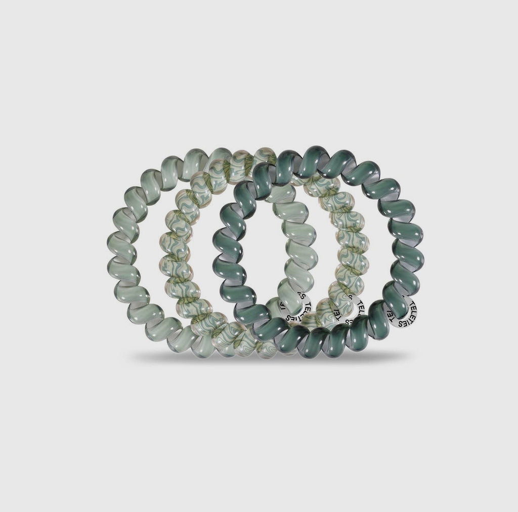 Sage swirl teletie hair ties.