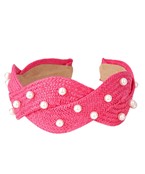 Raffia Pearl Beaded  Headbands