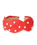 Raffia Pearl Beaded  Headbands