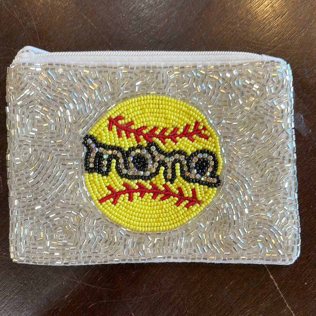 Sports Mom Beaded Coin Purse