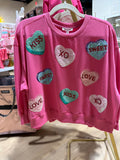 Millie Candy Hearts Sequin Sweatshirt