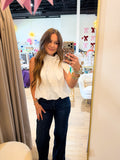 High Neck Tie Bubble Top
