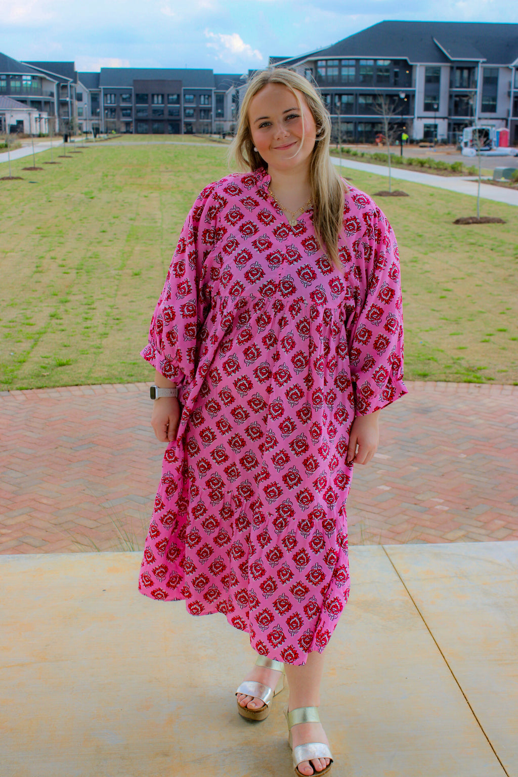 Pink Waylon Midi Dress