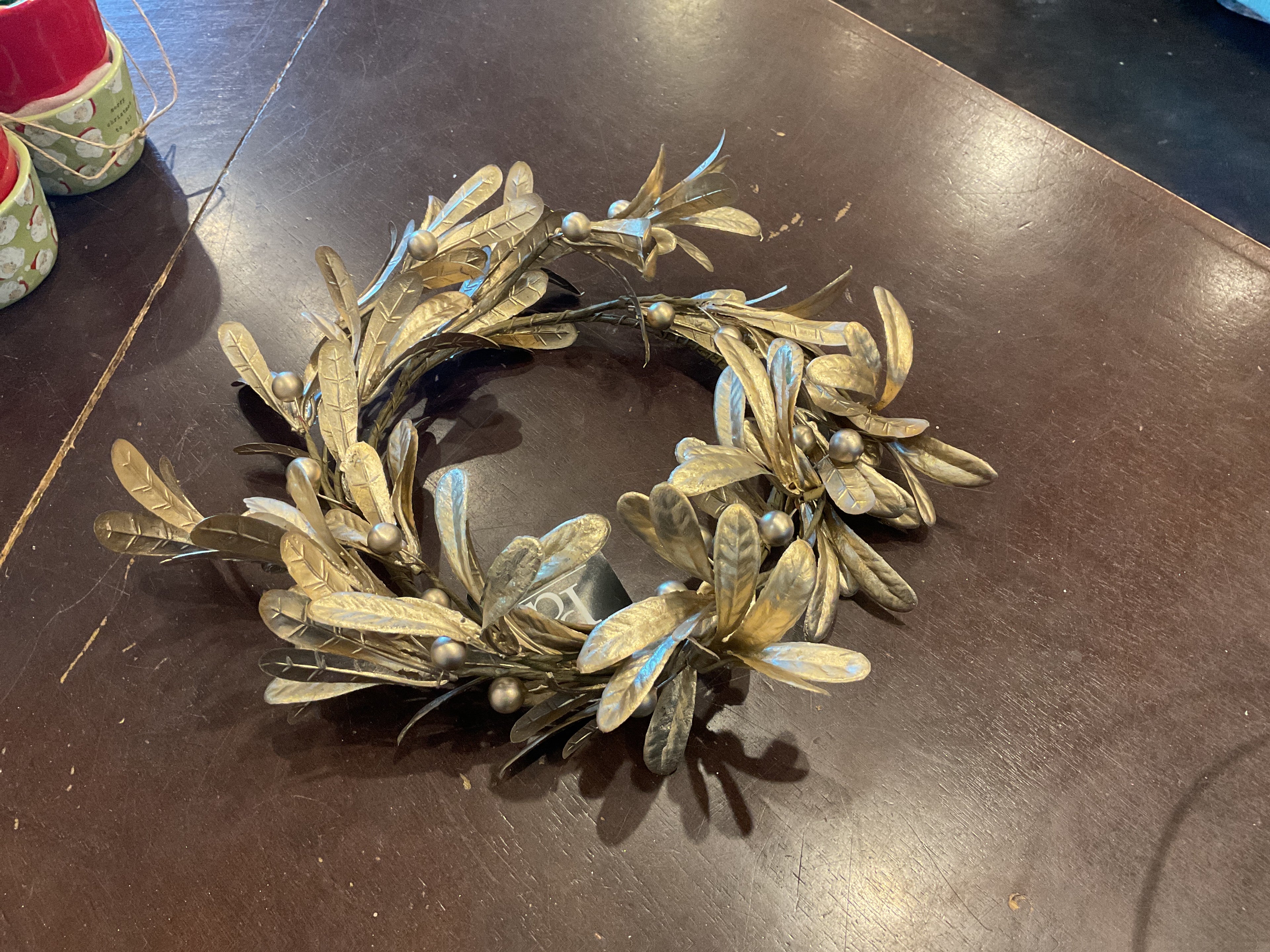 Gold Holly Wreath 11.8”
