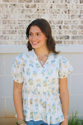 SS Floral Peplum Top