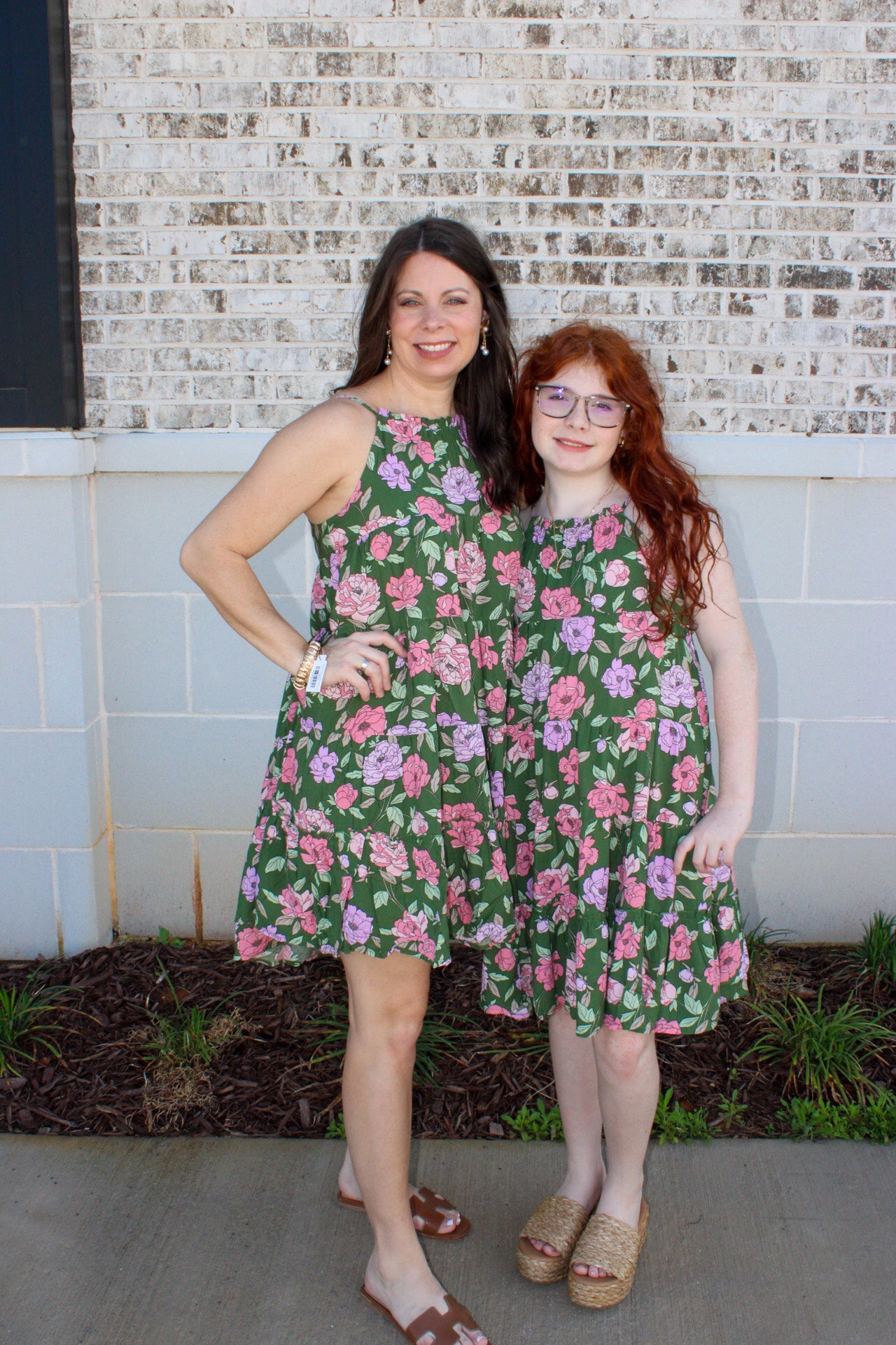 Womens Romantic Floral Halter Neck Tiered Midi Dress