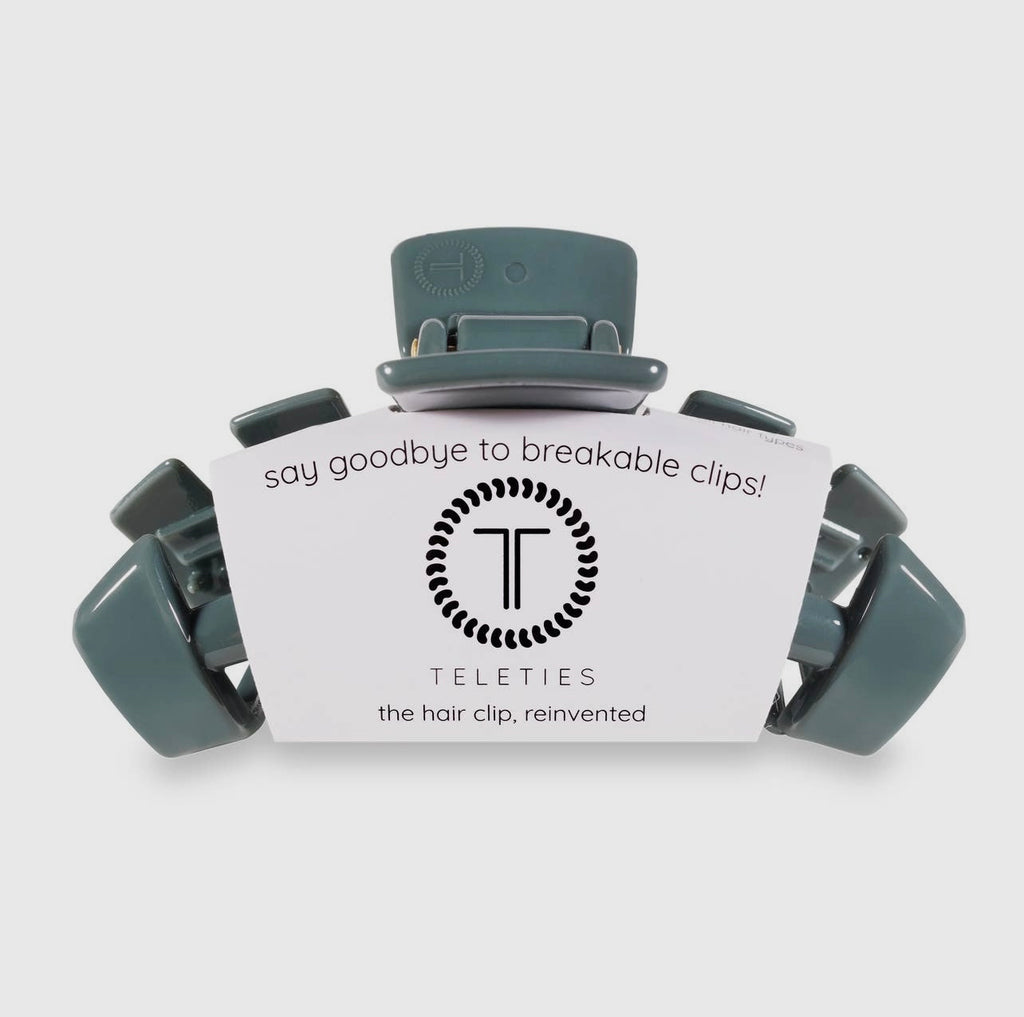 Storm blue classic teletie claw clip.