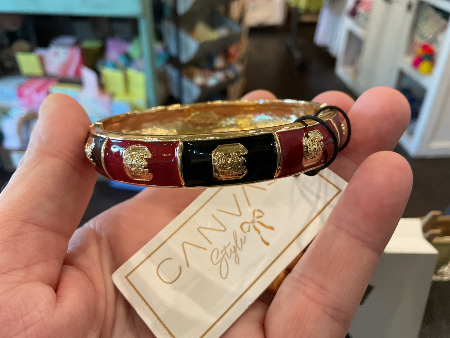 Canvas College Enamel Hinge Bangle