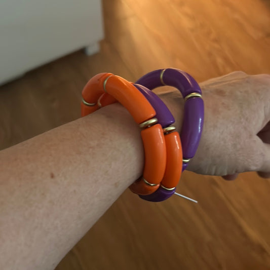 Game Day Orange/Purple Chunky Bracelet