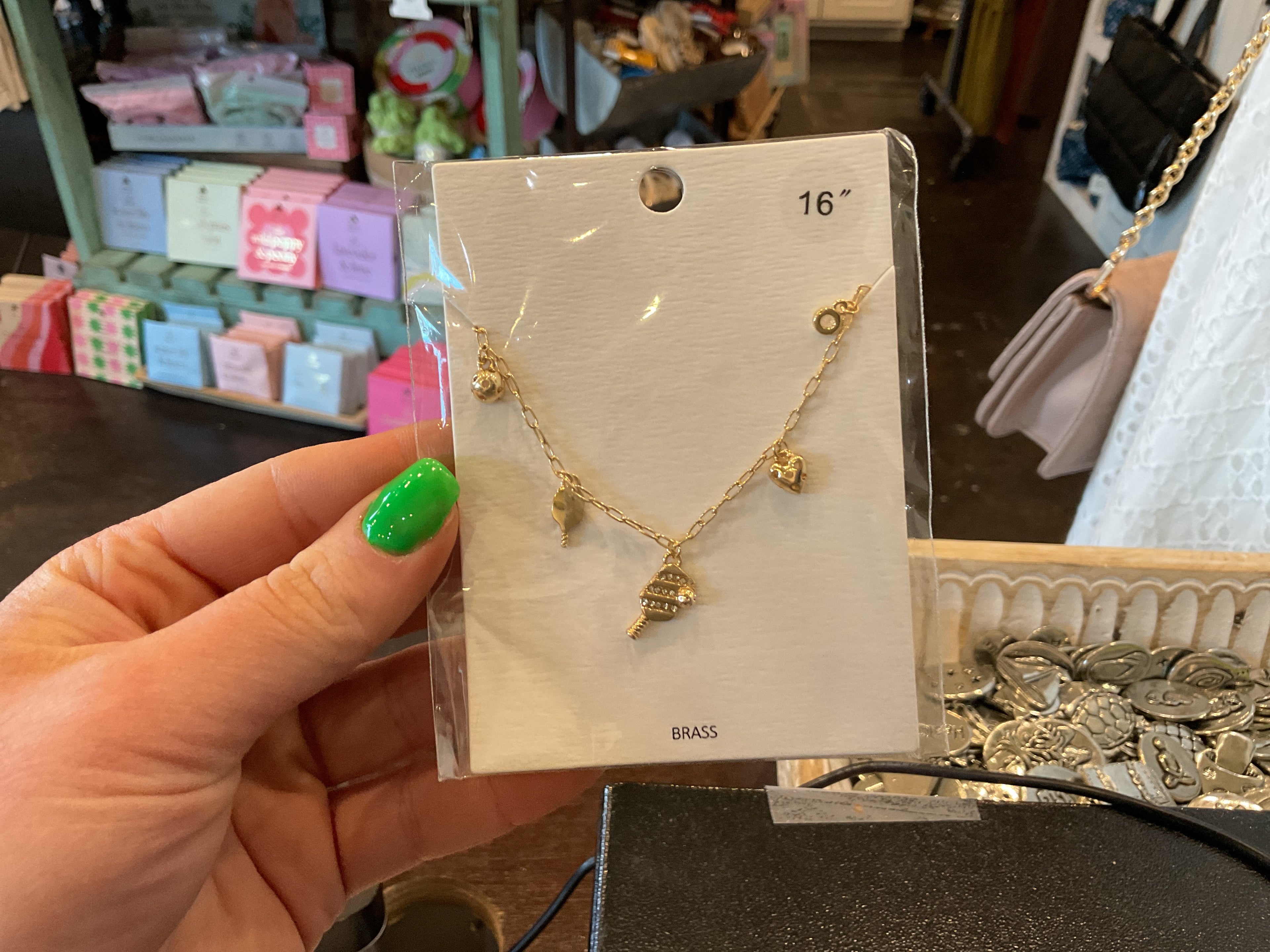 Pickleball 5 Charm Necklace