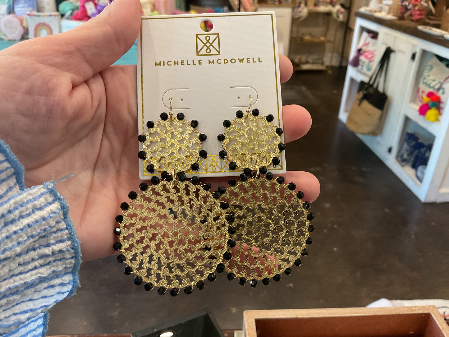 Black and Gold GameDay Earrings
