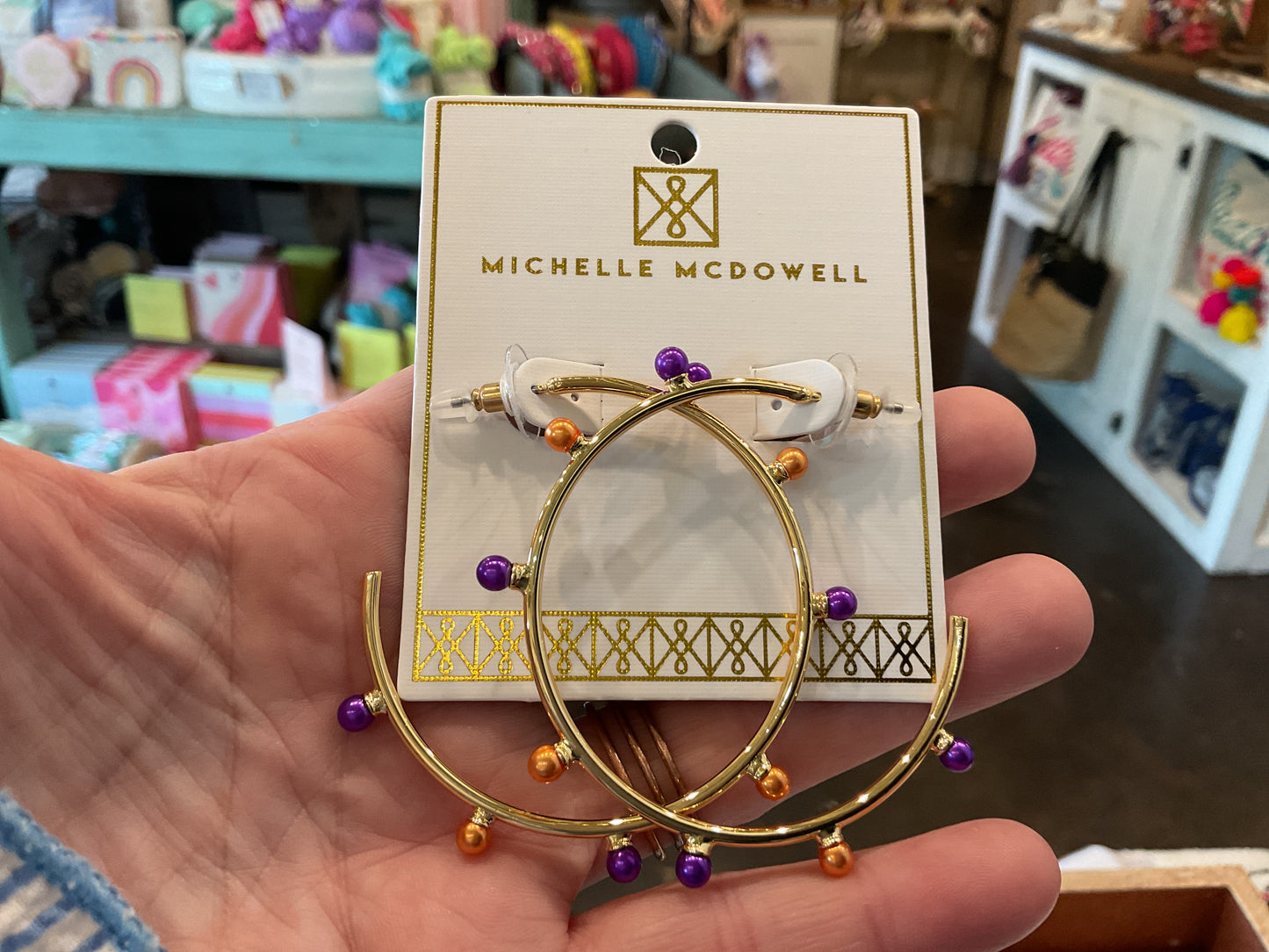 Purple and Orange GameDay Earrings