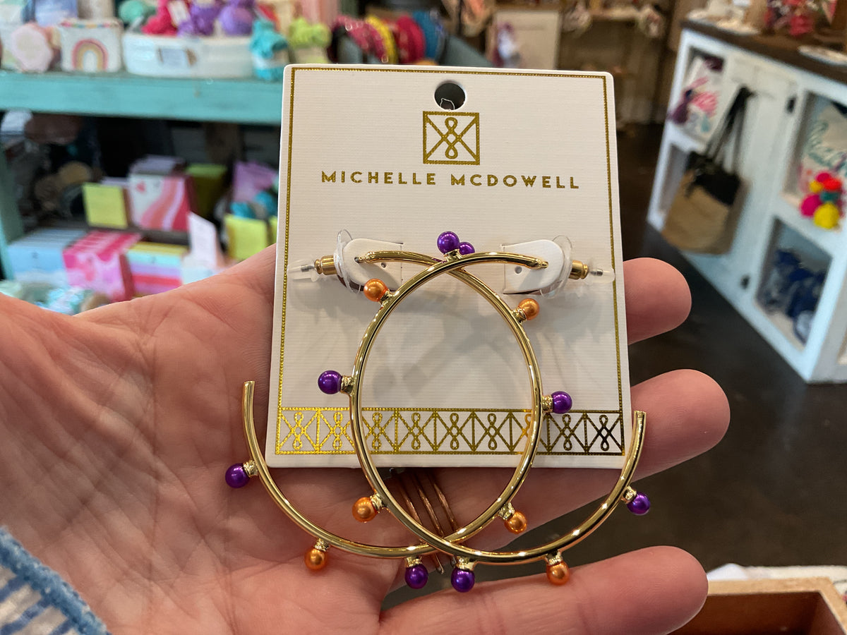 Purple and Orange GameDay Earrings