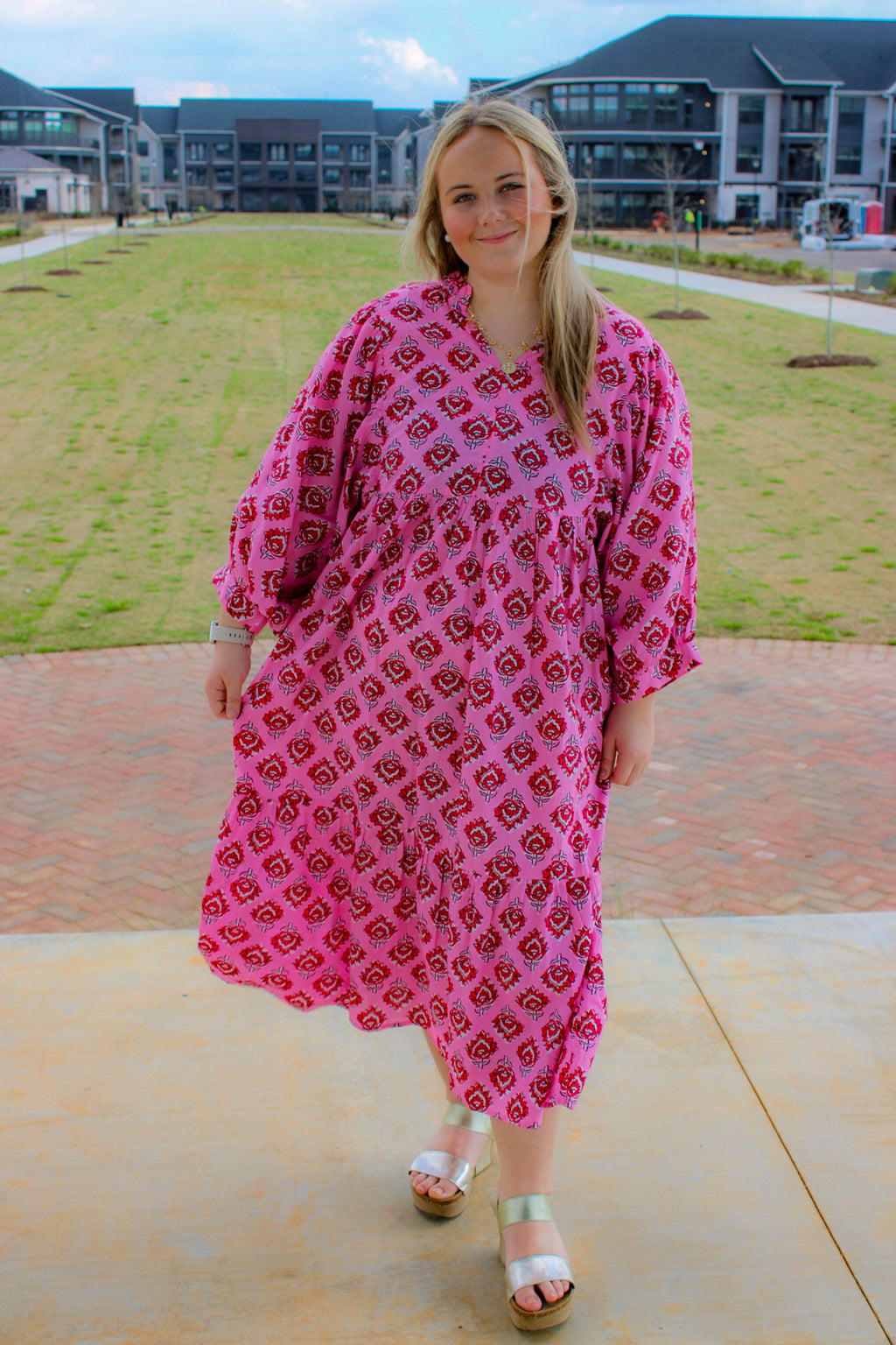 Pink Waylon Midi Dress