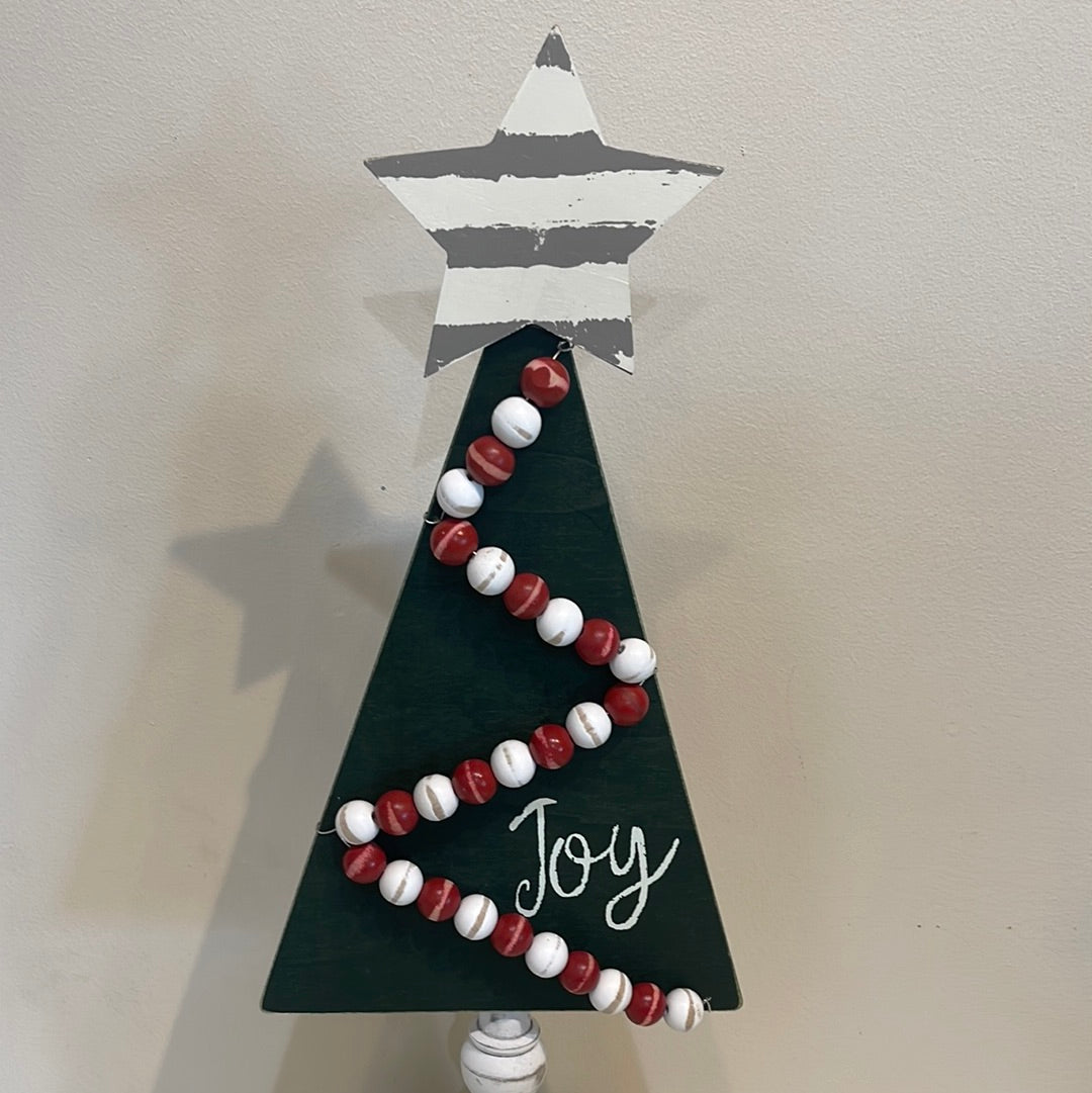 Joy Christmas Tree topper for welcome sign.