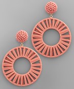 Pearl Cluster Circle Rafia Earring