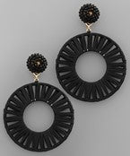 Pearl Cluster Circle Rafia Earring