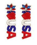 I Love USA Beaded Earring