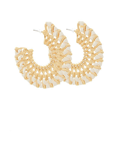 Gold Rafia Half Hoop