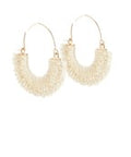 Beaded Rafia Half Circle Earring
