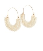 Beaded Rafia Half Circle Earring