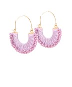Beaded Rafia Half Circle Earring