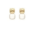 Gold Double Square Stud Earrings