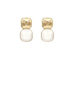 Gold Double Square Stud Earrings
