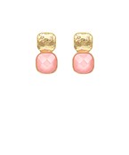 Gold Double Square Stud Earrings