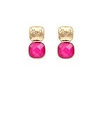 Gold Double Square Stud Earrings