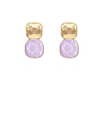 Gold Double Square Stud Earrings