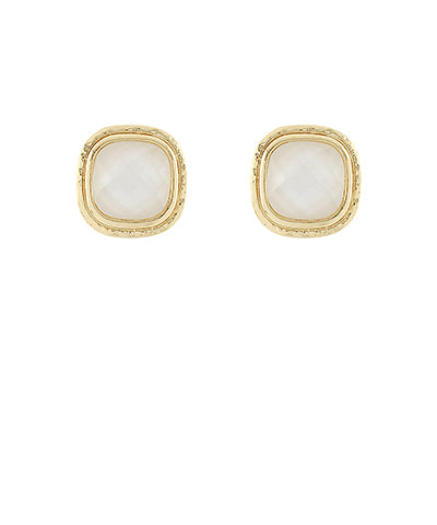 Faceted Acrylic Dome Square Earrings