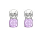 Silver Double Square Stud Earrings