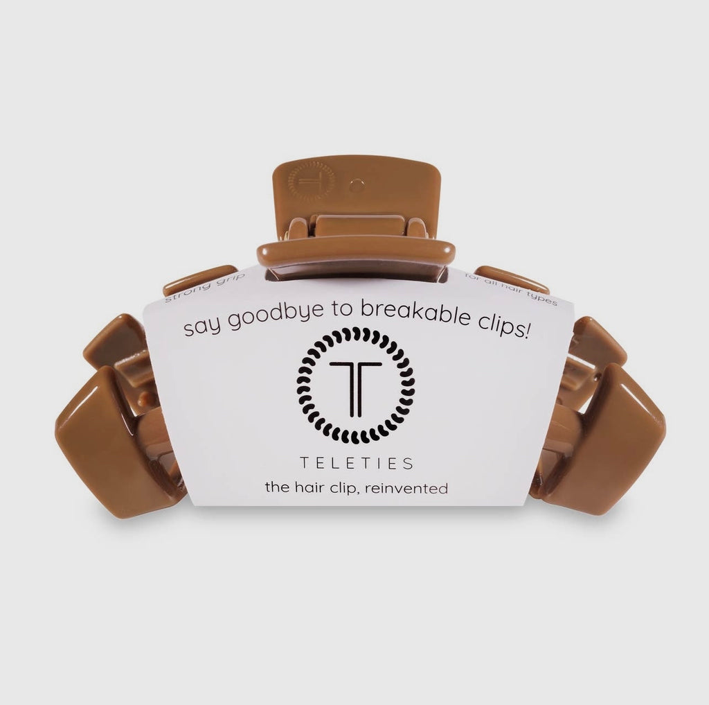 Caramel classic teletie claw clip.
