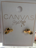 Gallon Cowboy Hat Stud Earrings in Shiny Gold