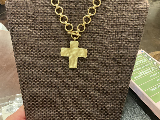 Cross & Ring Chain Necklace