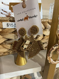Beaded Brown Horse Earring