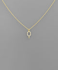 Pave Outline Pickleball Pendant Necklace