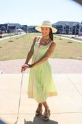 Bold Middle Striped Midi Dress