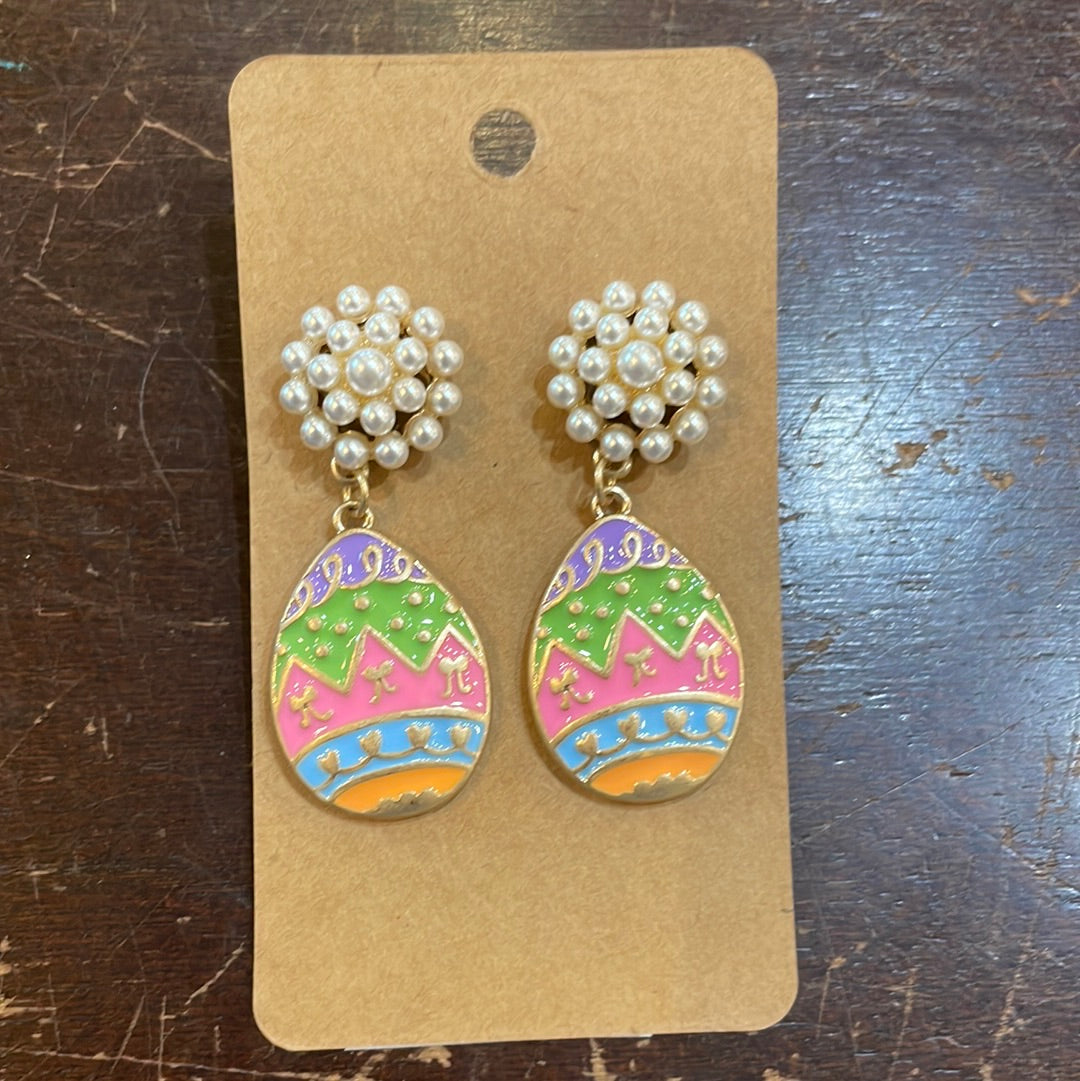 Easter Pearl Cluster Earrings