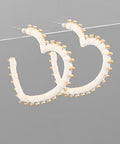 Rafia Heart Hoop Earrings