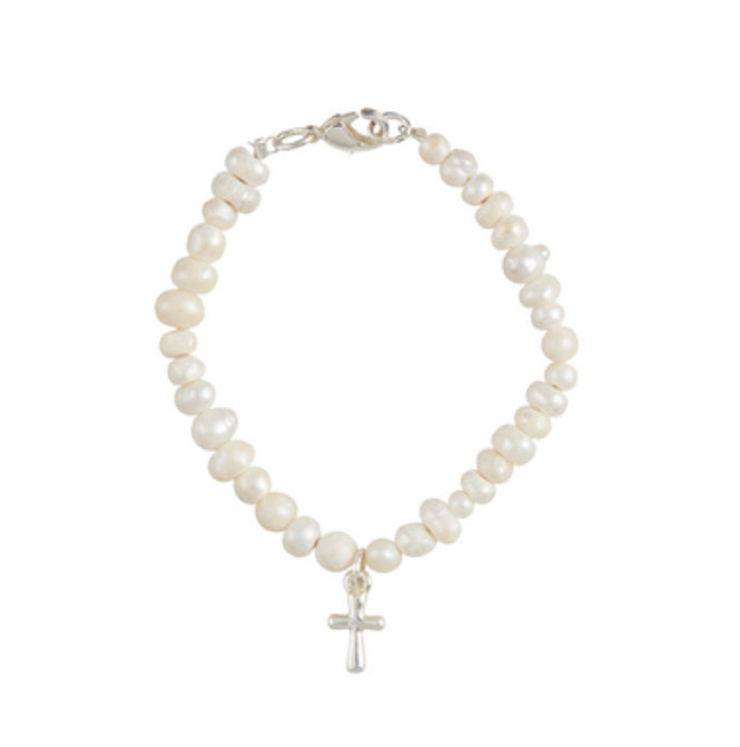 Children’s Boxed Pearl Cross Bracelet
