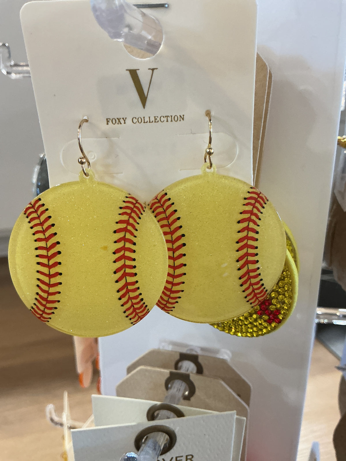Sports Glitter Dangle Earrings