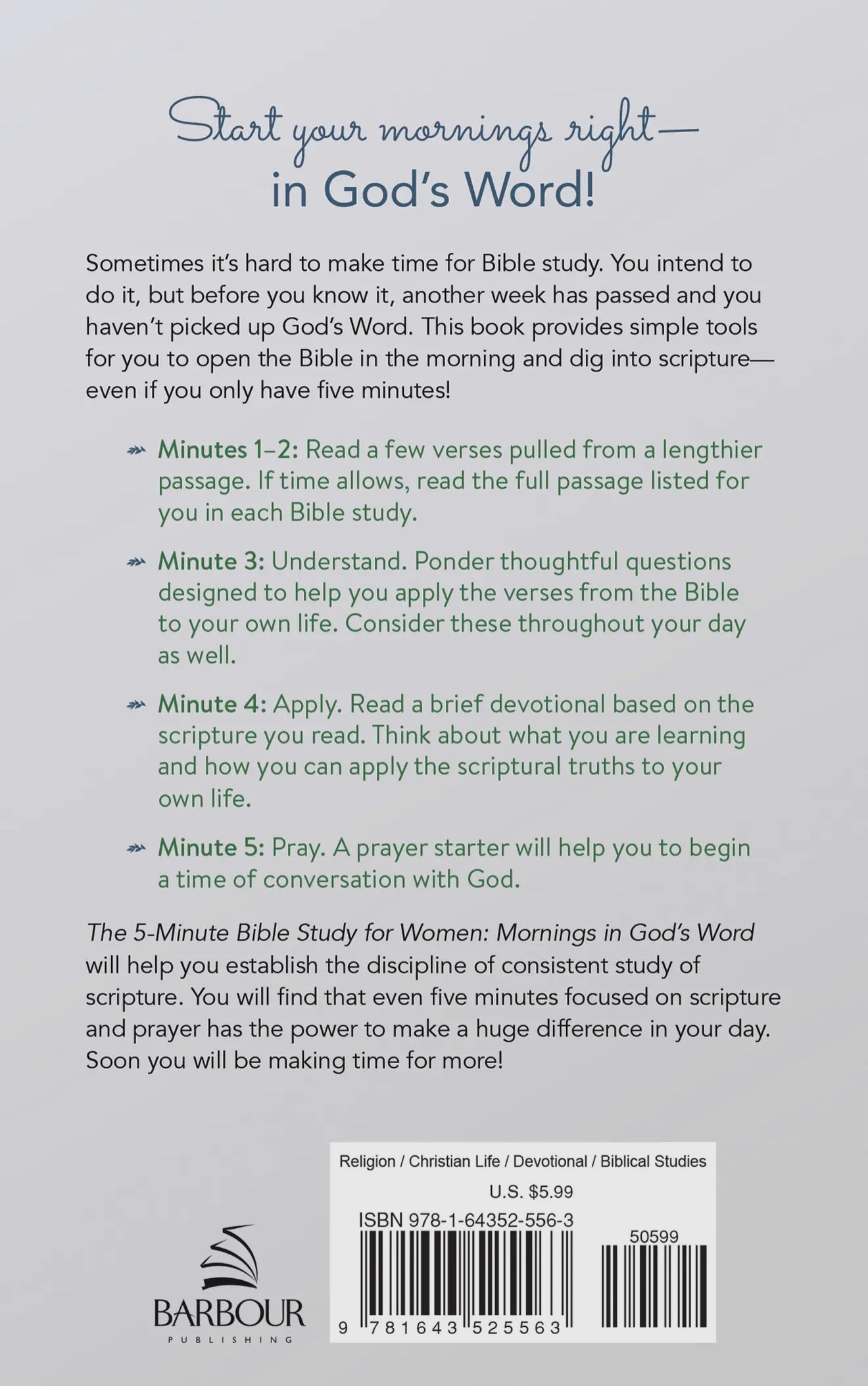 The 5-Minute Bible Study for Women: Mornings in God’s Word