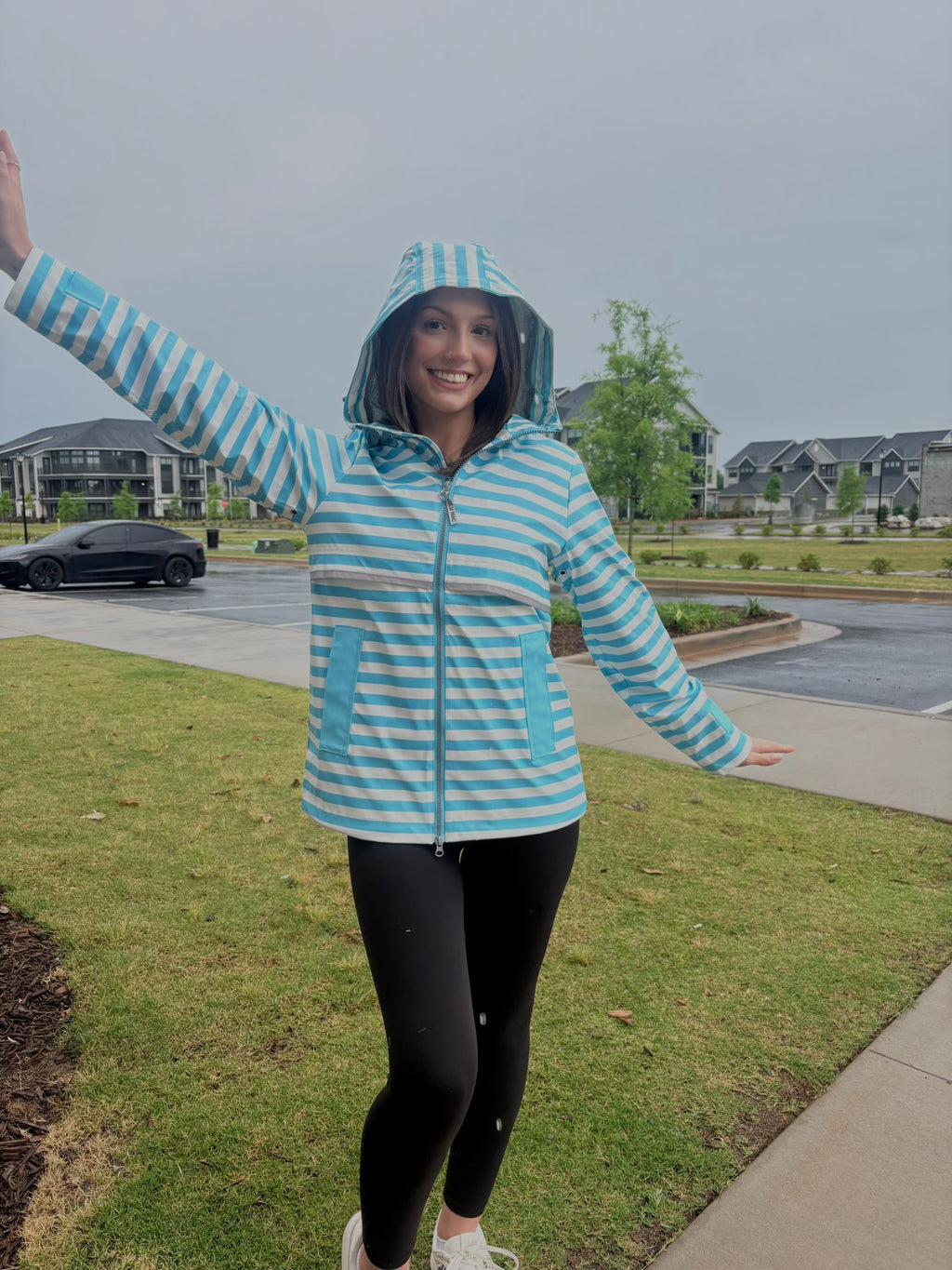 Lulu Mac Raincoat Darby Blue/White