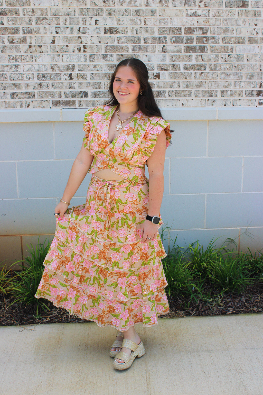 Bloom Meadow 2-Piece Midi Skirt Set