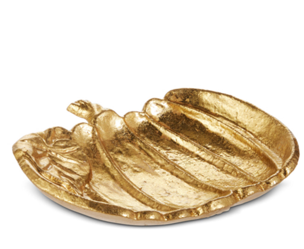 6” Gold Pumpkin Trinket Tray